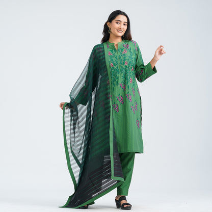 Women’s Green Cotton Three Piece Set
