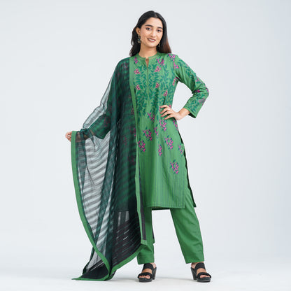 Women’s Green Cotton Three Piece Set