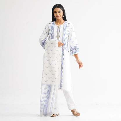 Women’s Off-White Embroidered Three-Piece Set