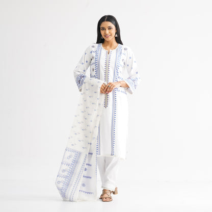 Women’s Off-White Embroidered Three-Piece Set