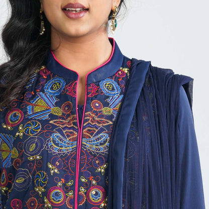 Women's Blended Silk Three Piece Set
