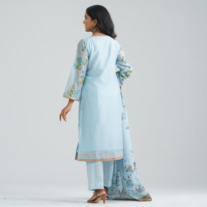 Women's Sky Blue Three Piece Set