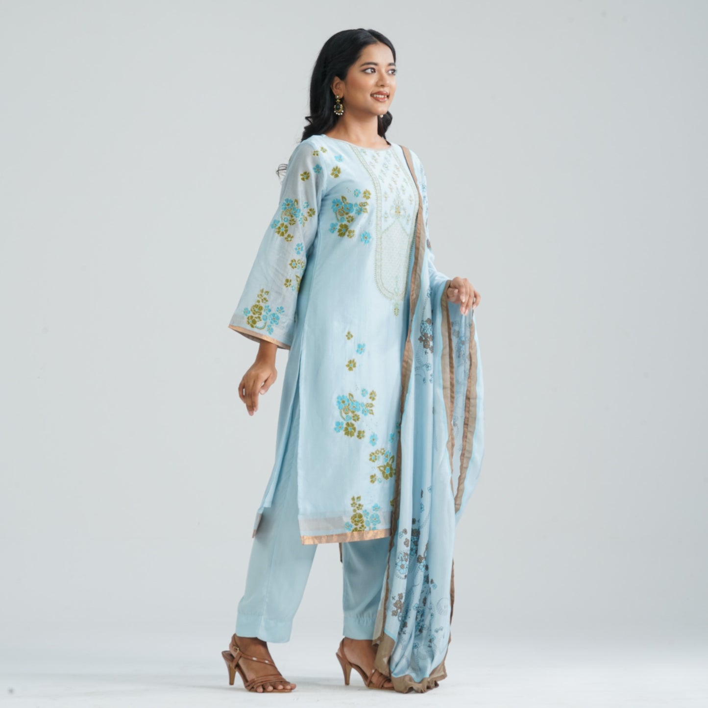 Women's Sky Blue Three Piece Set