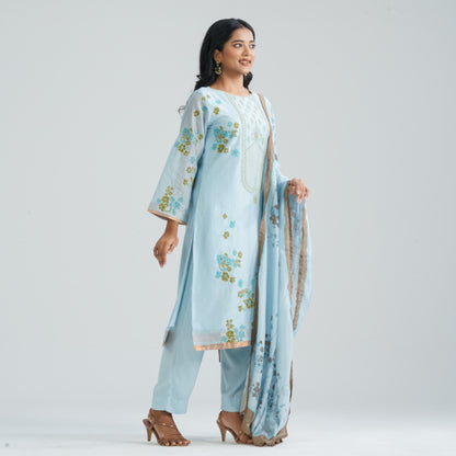 Women's Sky Blue Three Piece Set