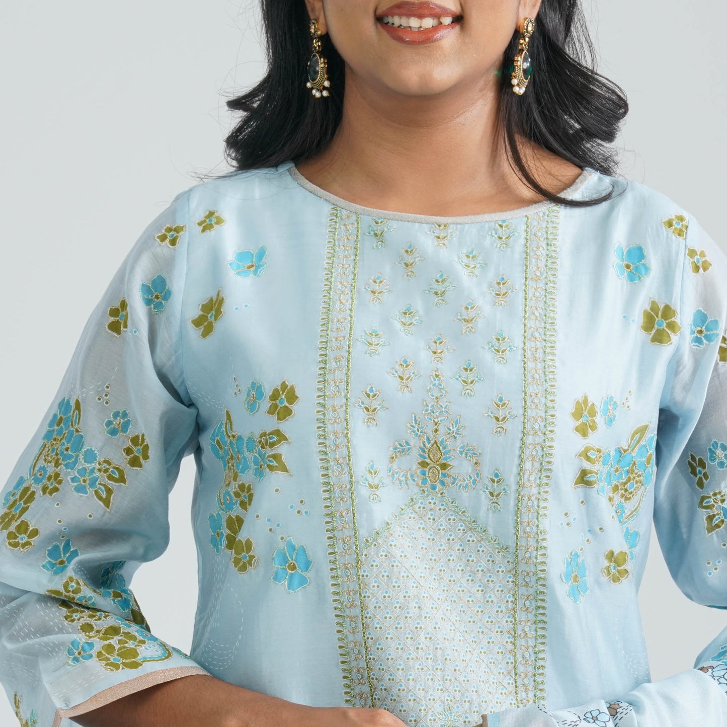 Women's Sky Blue Three Piece Set
