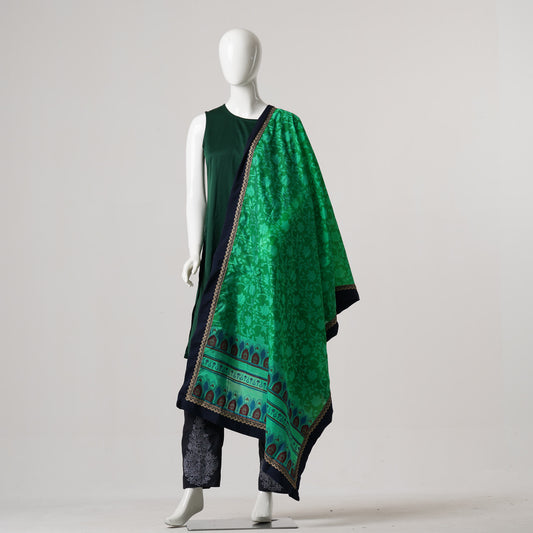 Womens Dupatta-Forest Green