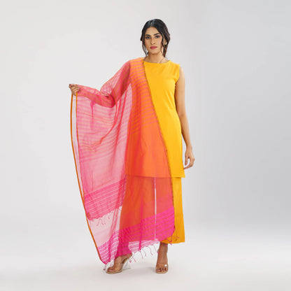 Womens Magenta Screen Printed Orna