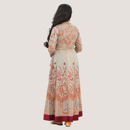Womens Olive Kalidar Gown