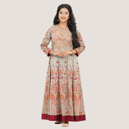 Womens Olive Kalidar Gown