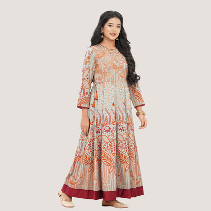 Womens Olive Kalidar Gown