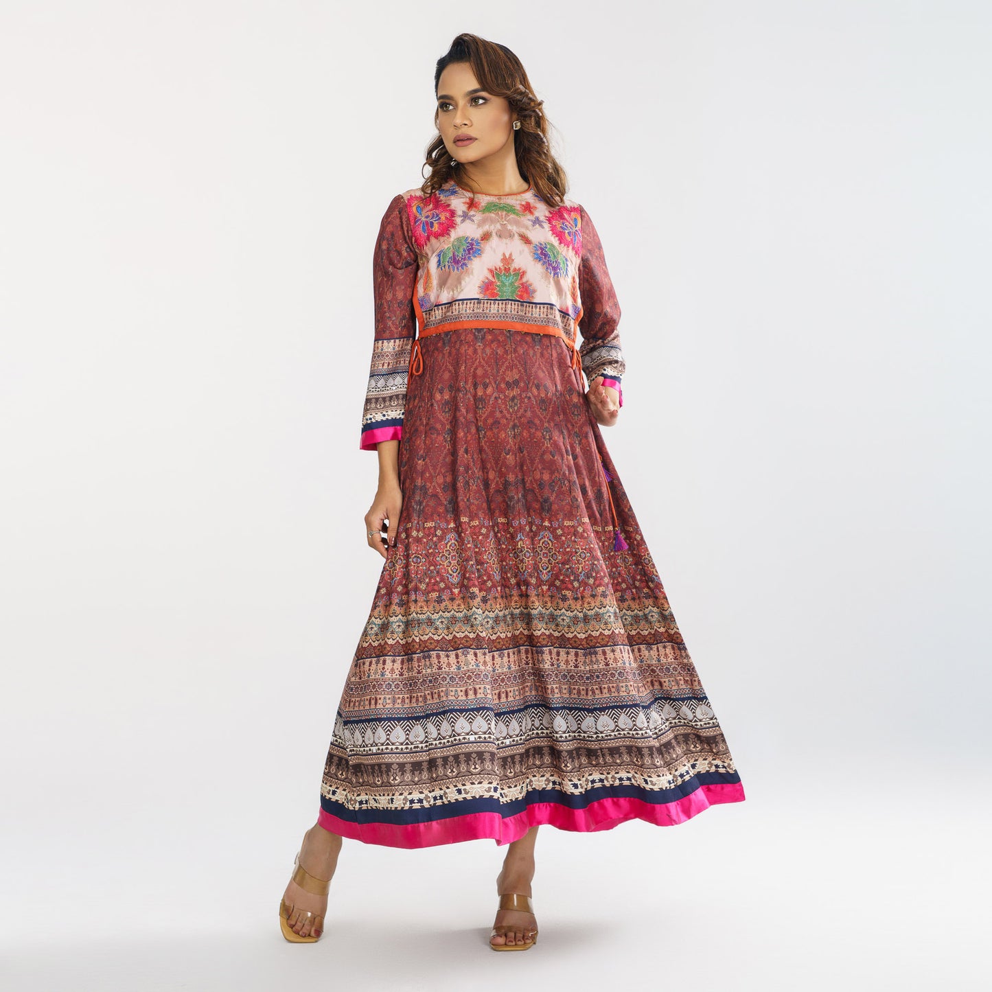 Womens Multi-Color Ethnic Gown