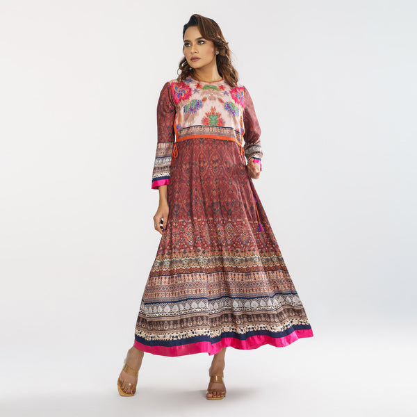 Women's Multi-Color Ethnic Gown