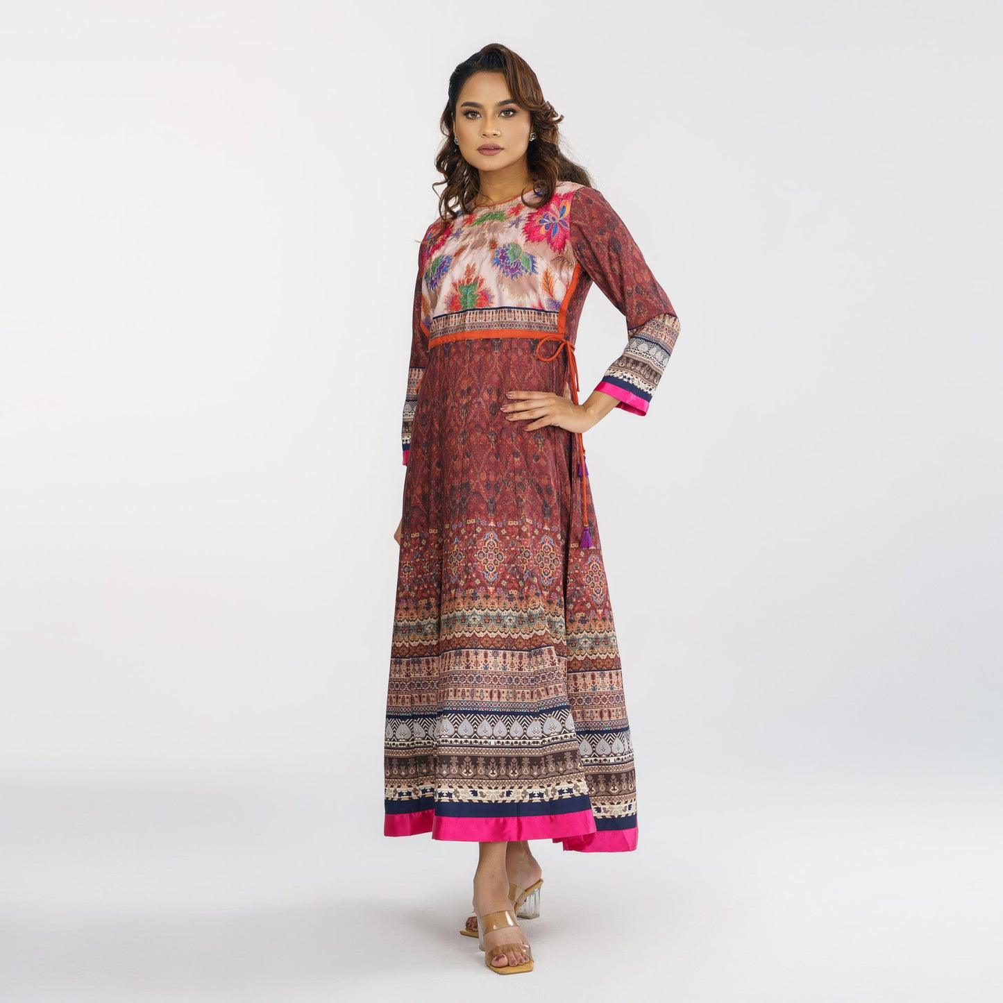 Womens Multi-Color Ethnic Gown