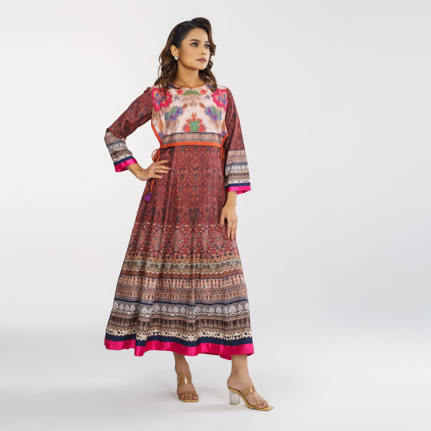 Womens Multi-Color Ethnic Gown