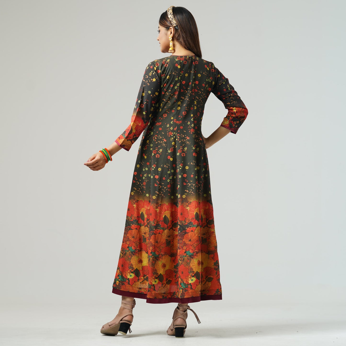 Womens Multi Color Anarkali Gown