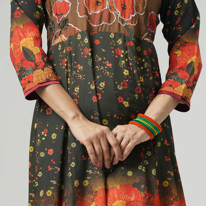 Womens Multi Color Anarkali Gown