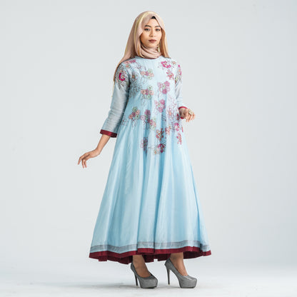 Women's Half-Silk Embroidered Gown