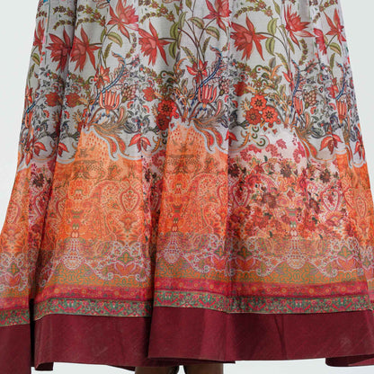 Women’s Floral Half Silk Gown