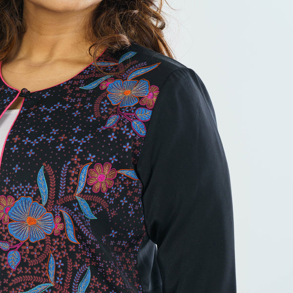 Womens Ethnic Embroidered Silk Jacket