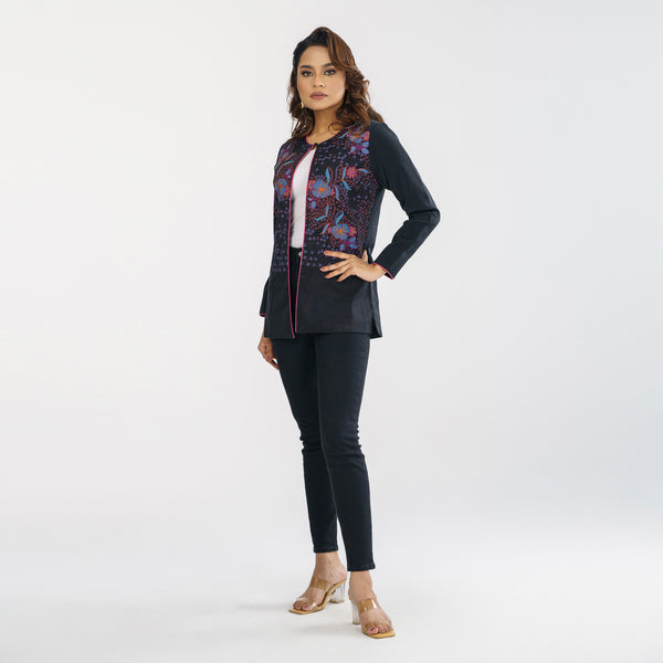 Womens Ethnic Embroidered Silk Jacket