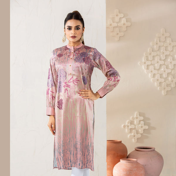 Women Aqua Silk Kurti