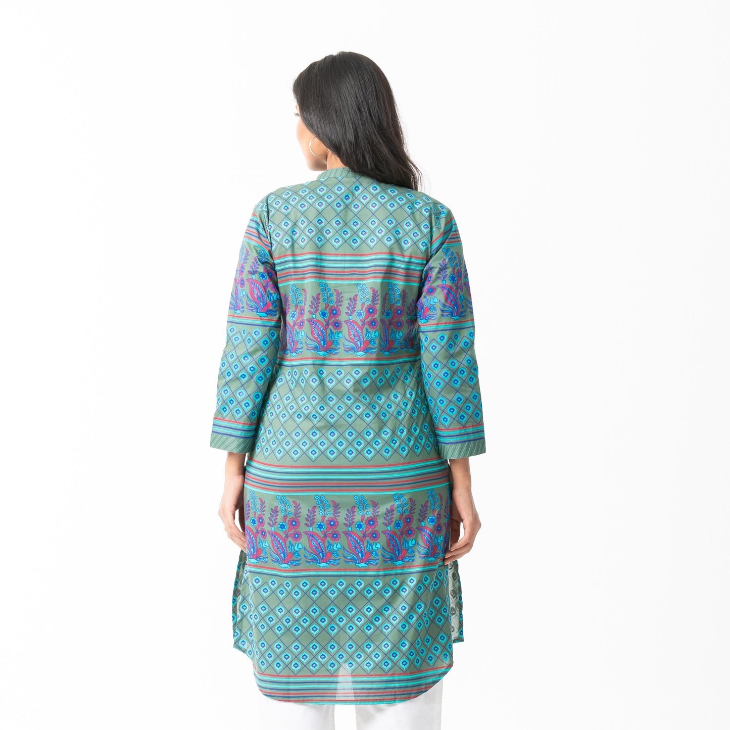 Womens Green Ethnic Kurti