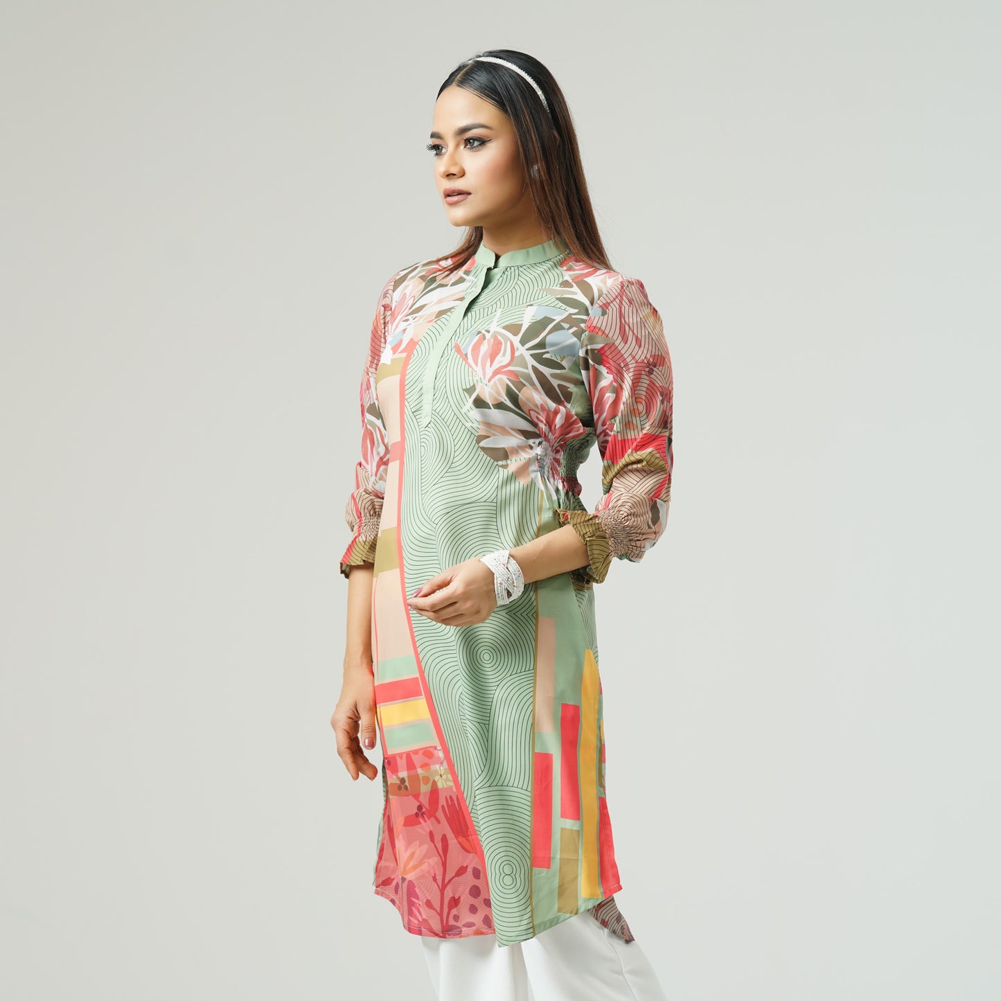 Womens Multi-Colored Printed Kurti