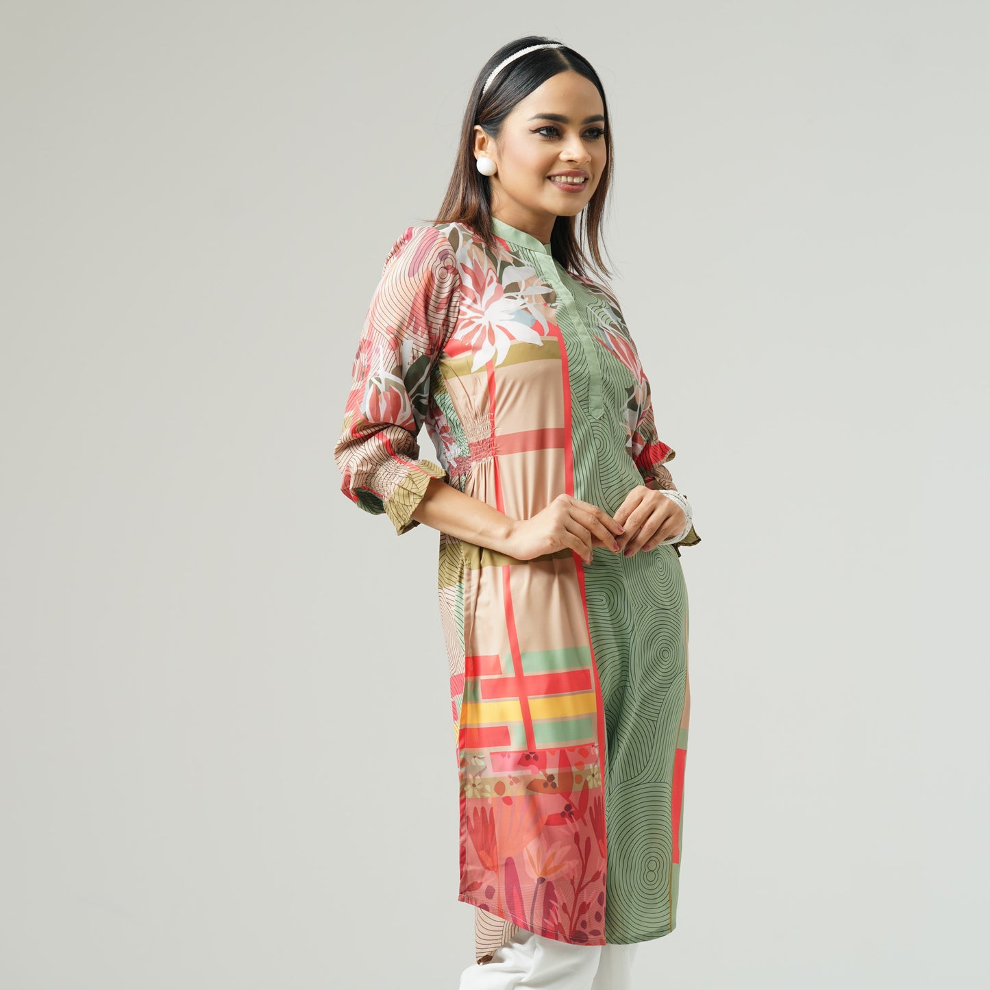 Womens Multi-Colored Printed Kurti