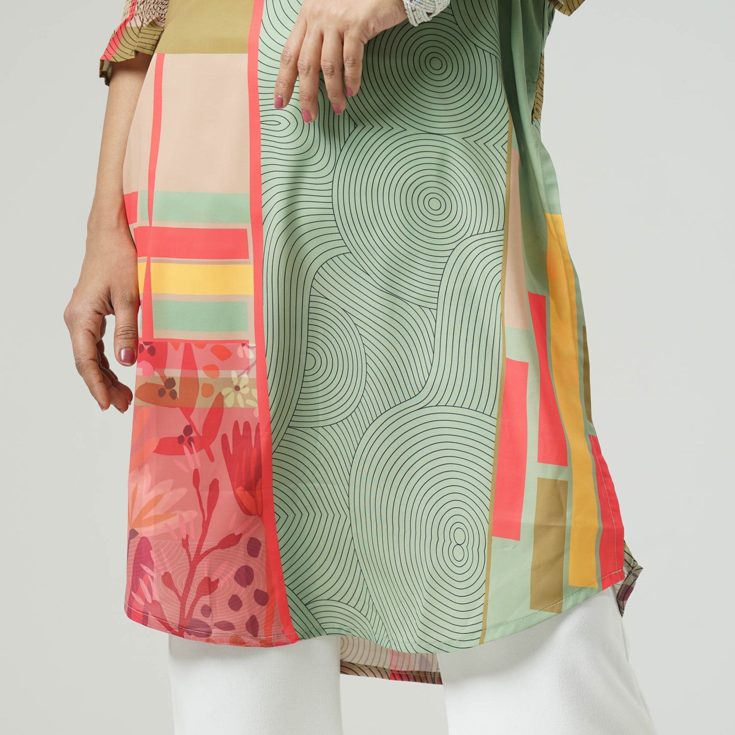 Womens Multi-Colored Printed Kurti