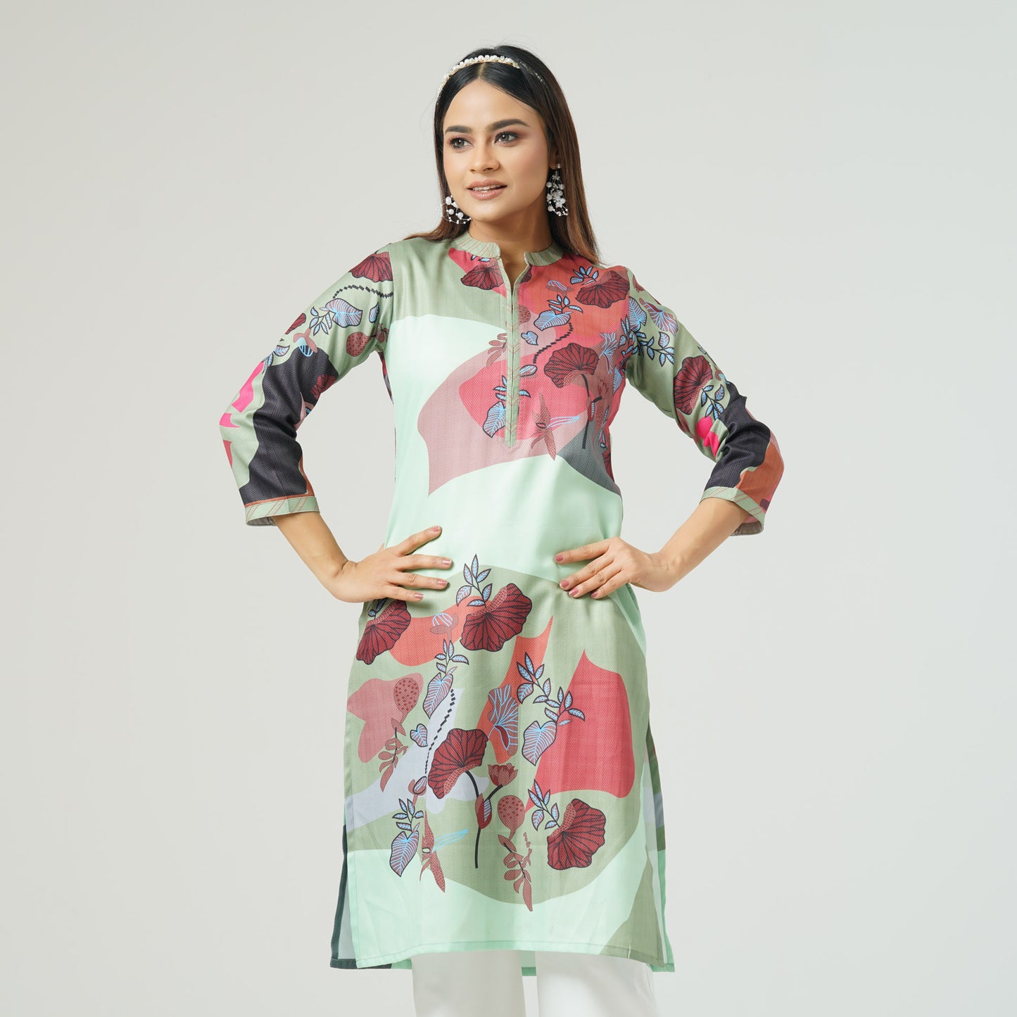 Womens Multicolor Printed Kurti