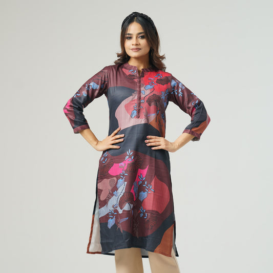 Womens Multicolor Printed Kurti