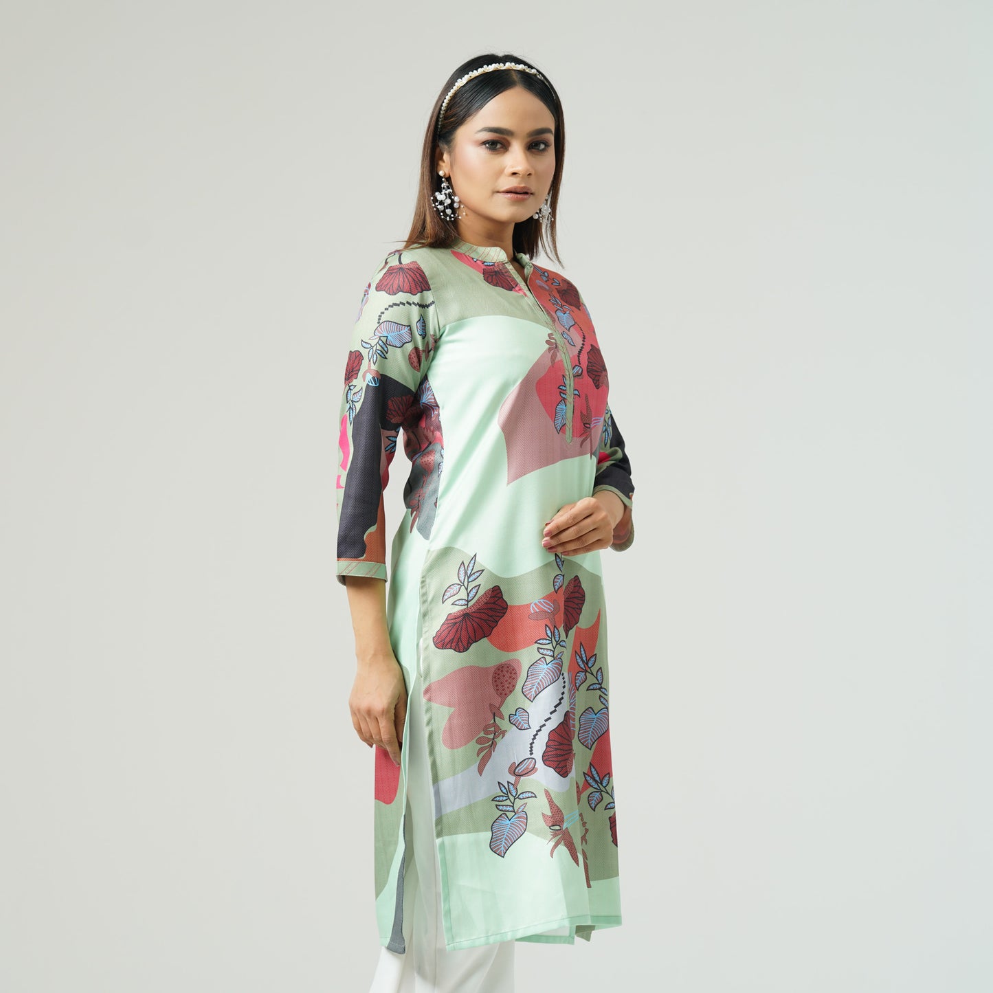 Womens Multicolor Printed Kurti