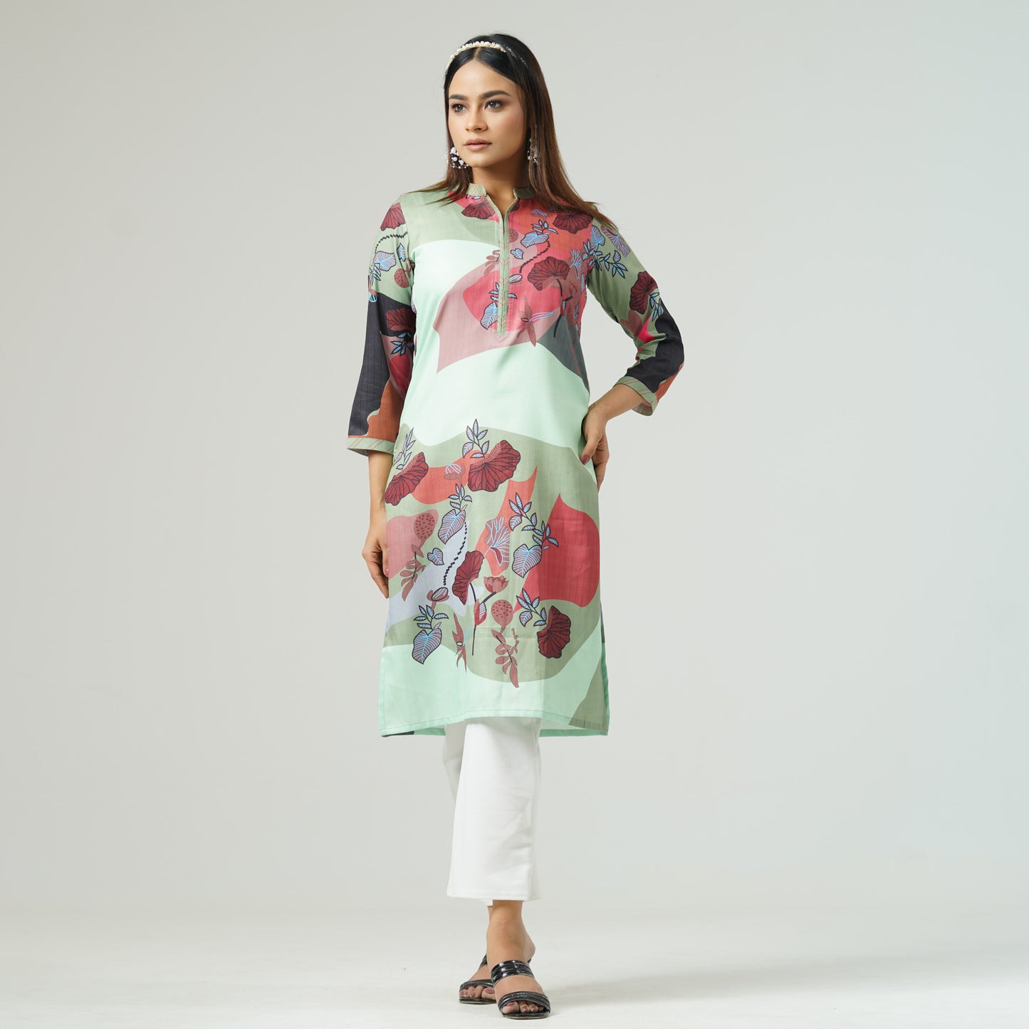 Womens Multicolor Printed Kurti