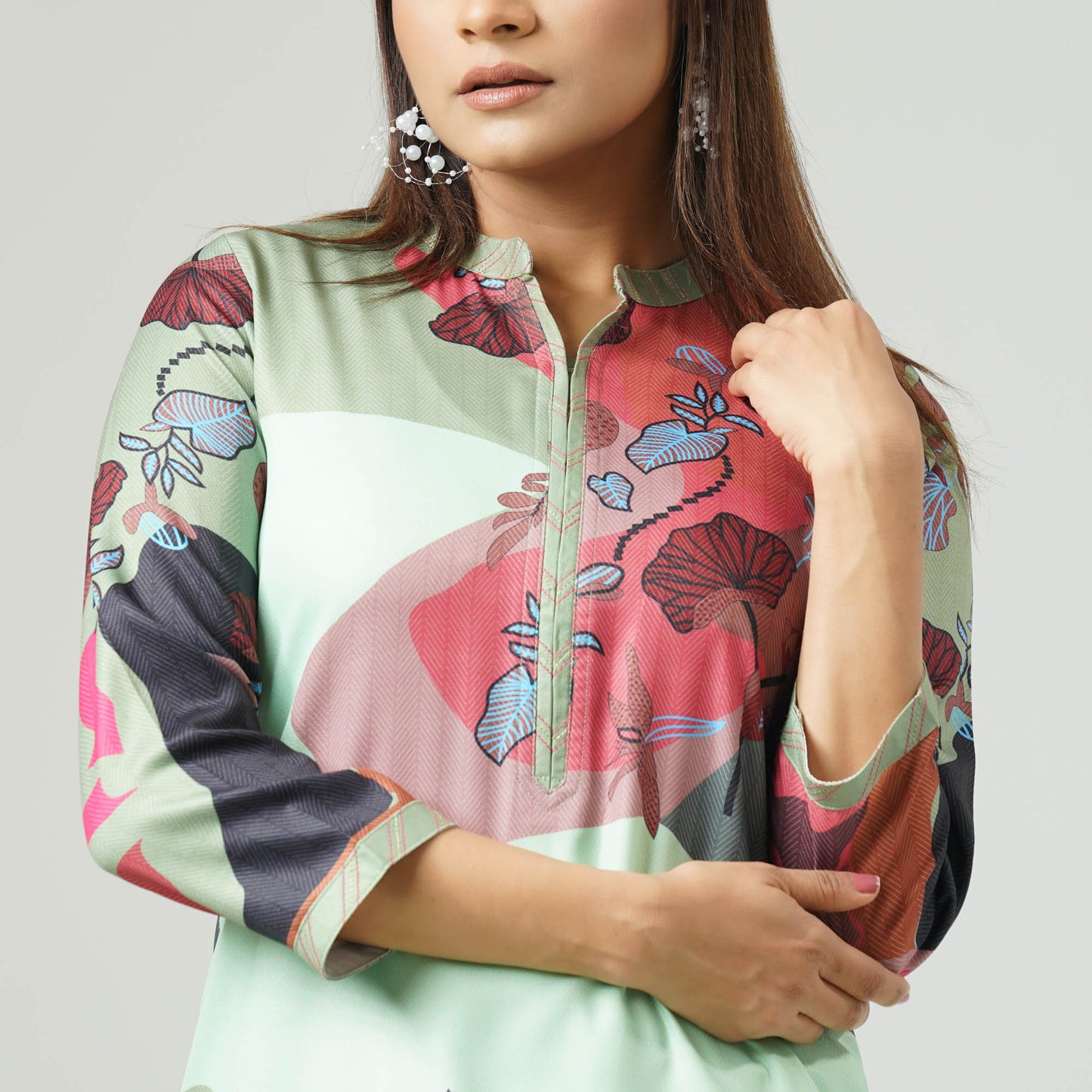 Womens Multicolor Printed Kurti