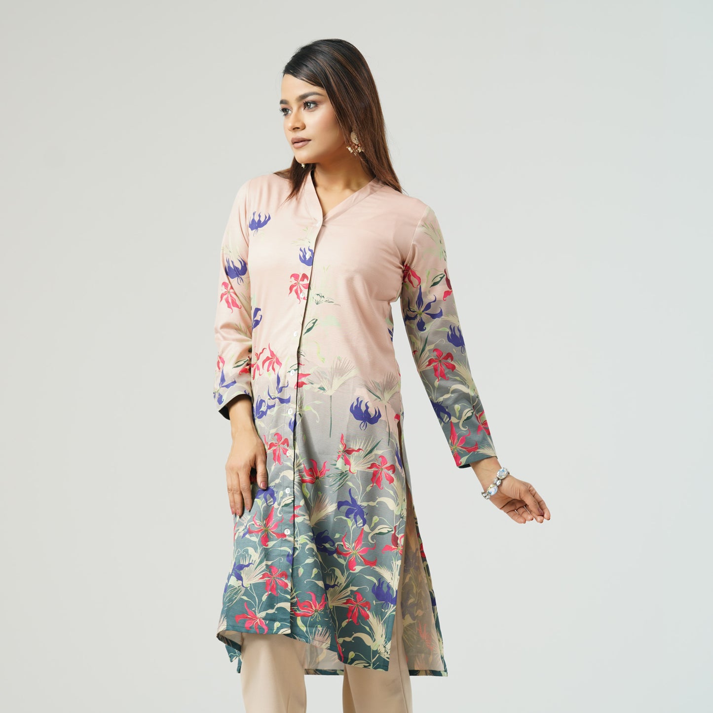 Womens Multi Color Printed Kurti