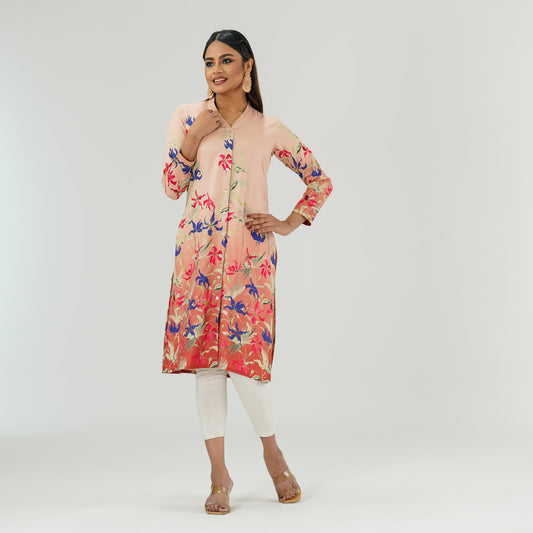 Womens Multi Color Printed Kurti