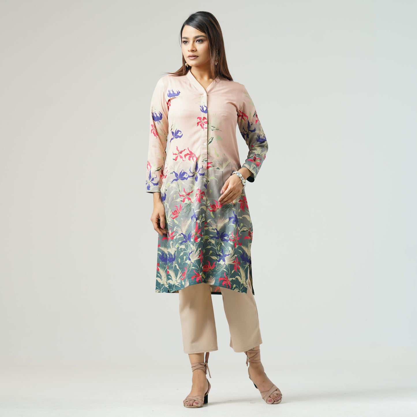 Womens Multi Color Printed Kurti