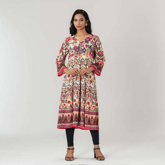 Womens Printed Anarkali Kurti