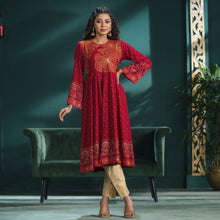 Load image into Gallery viewer, ETHNIC PREMIUM KURTI-MAROON
