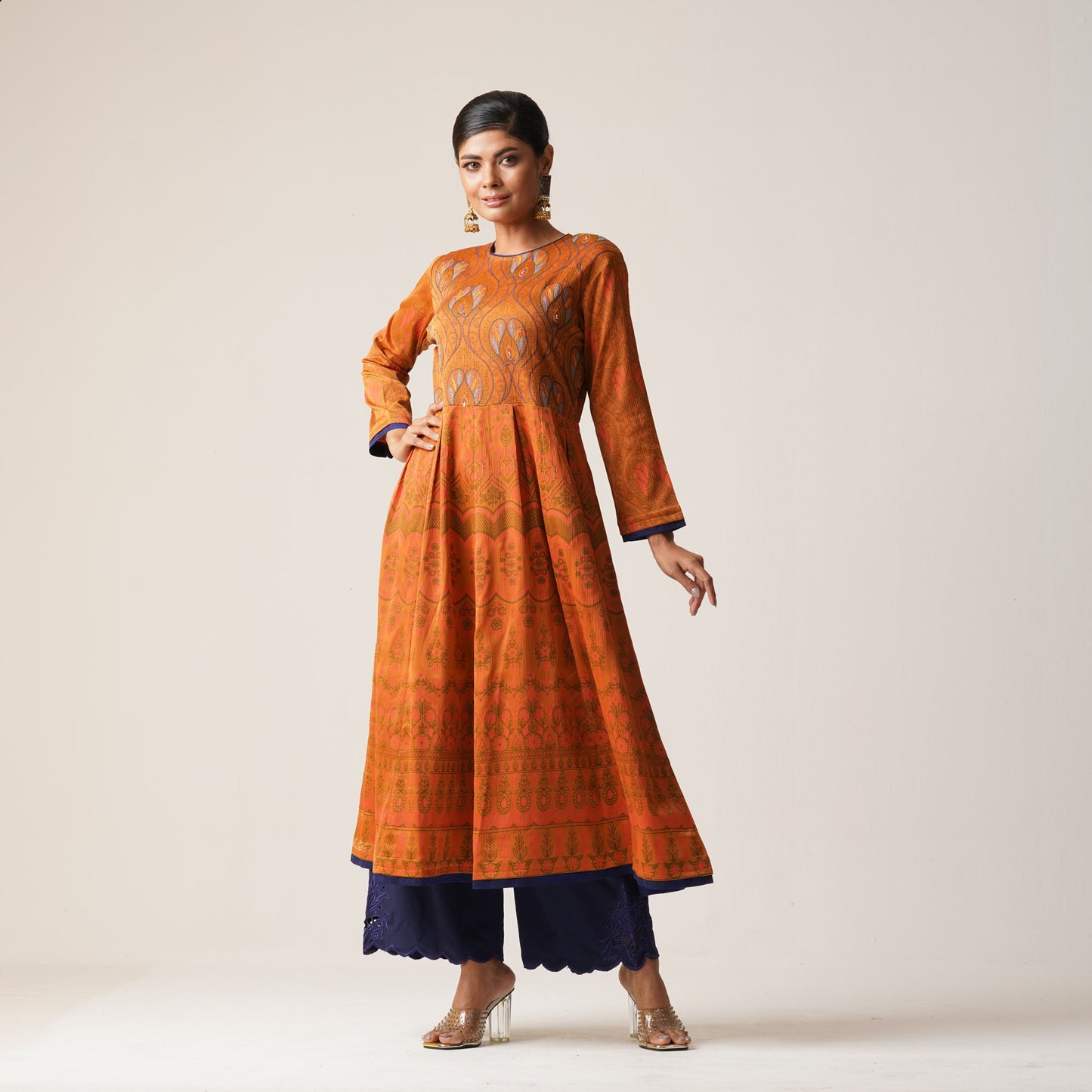 Womens Ethnic Premium Kurti-Mustard