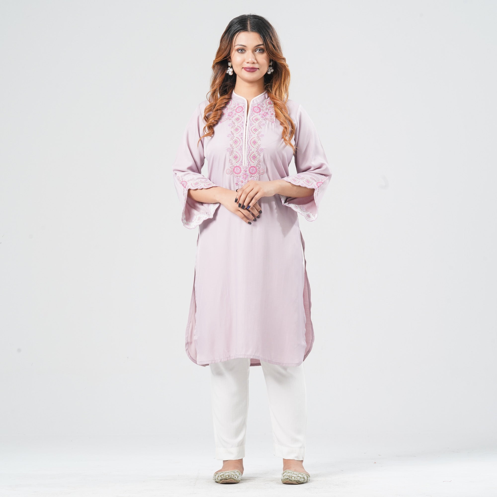 Women’s Silk Embroidered Kurti – TwelveBd