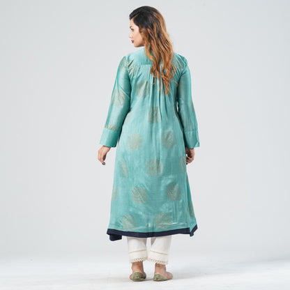 Women’s Silk Georgette Pleated Kurti