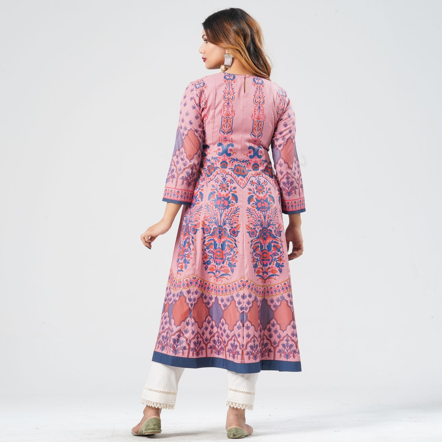 Women's Pink Flared Kurti