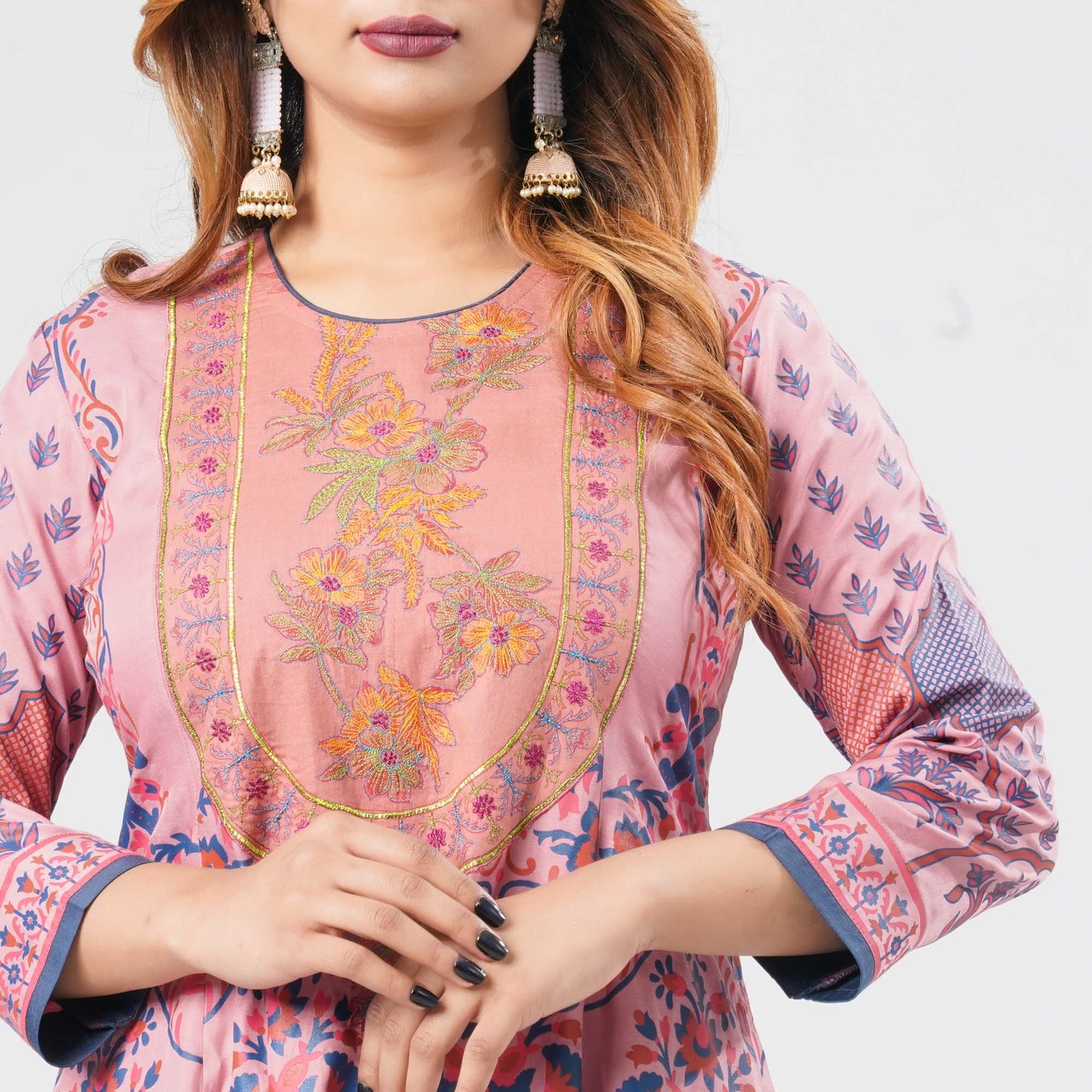 Women's Pink Flared Kurti