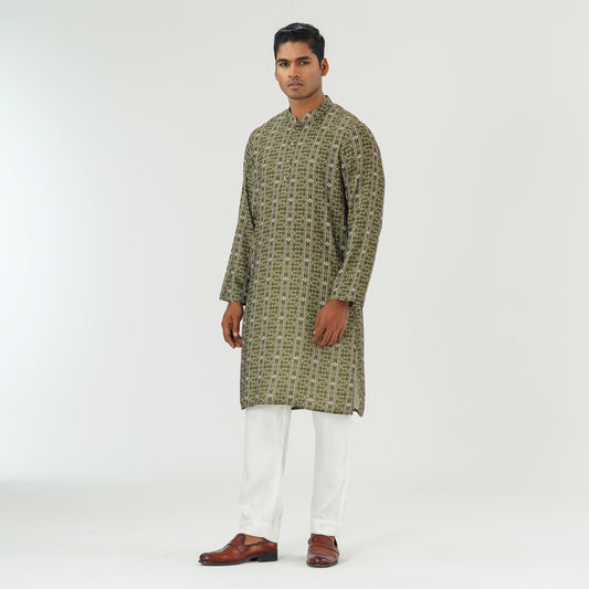 Mens Green Basic Panjabi