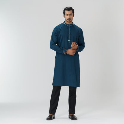 Mens Bottle Green Basic Panjabi