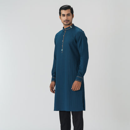 Mens Bottle Green Basic Panjabi