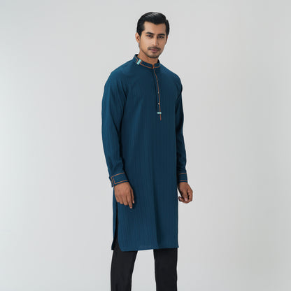 Mens Bottle Green Basic Panjabi