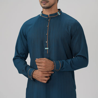 Mens Bottle Green Basic Panjabi