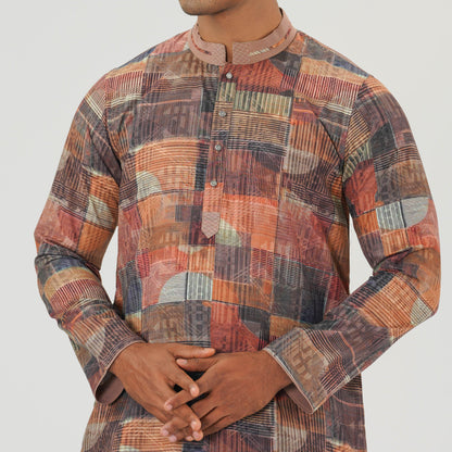 Mens Basic Panjabi Multicolor